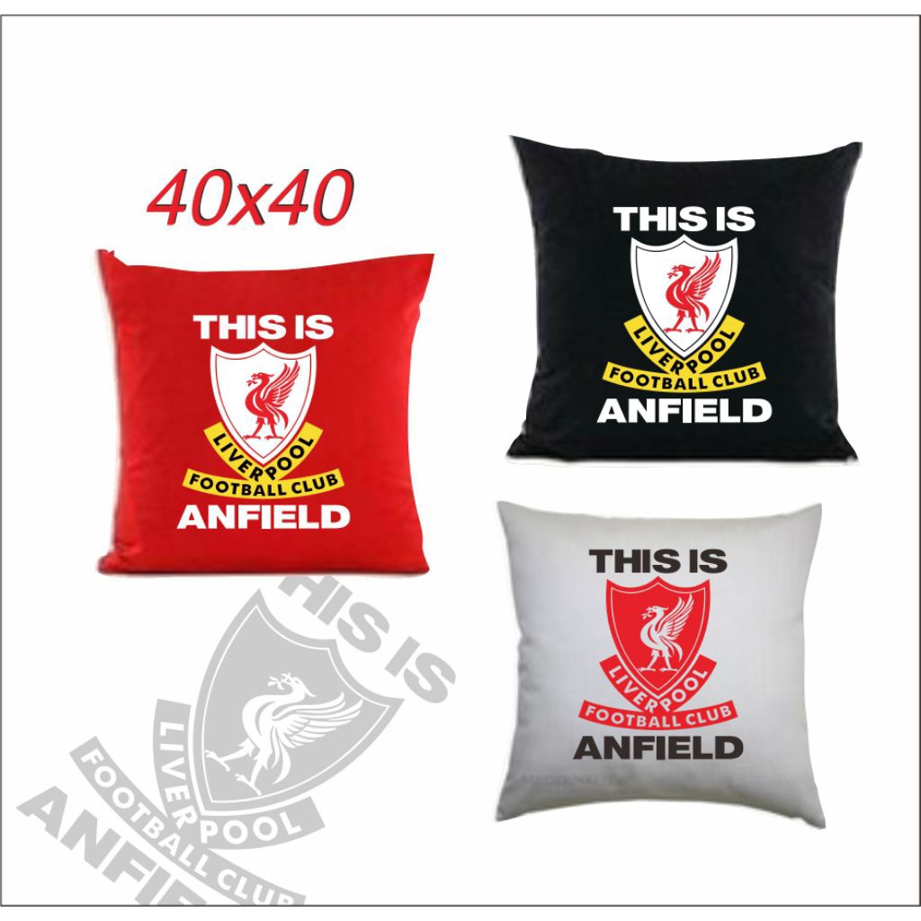 Bantal Sofa Mebel LFC Anfield Terbaru Hitam Merah