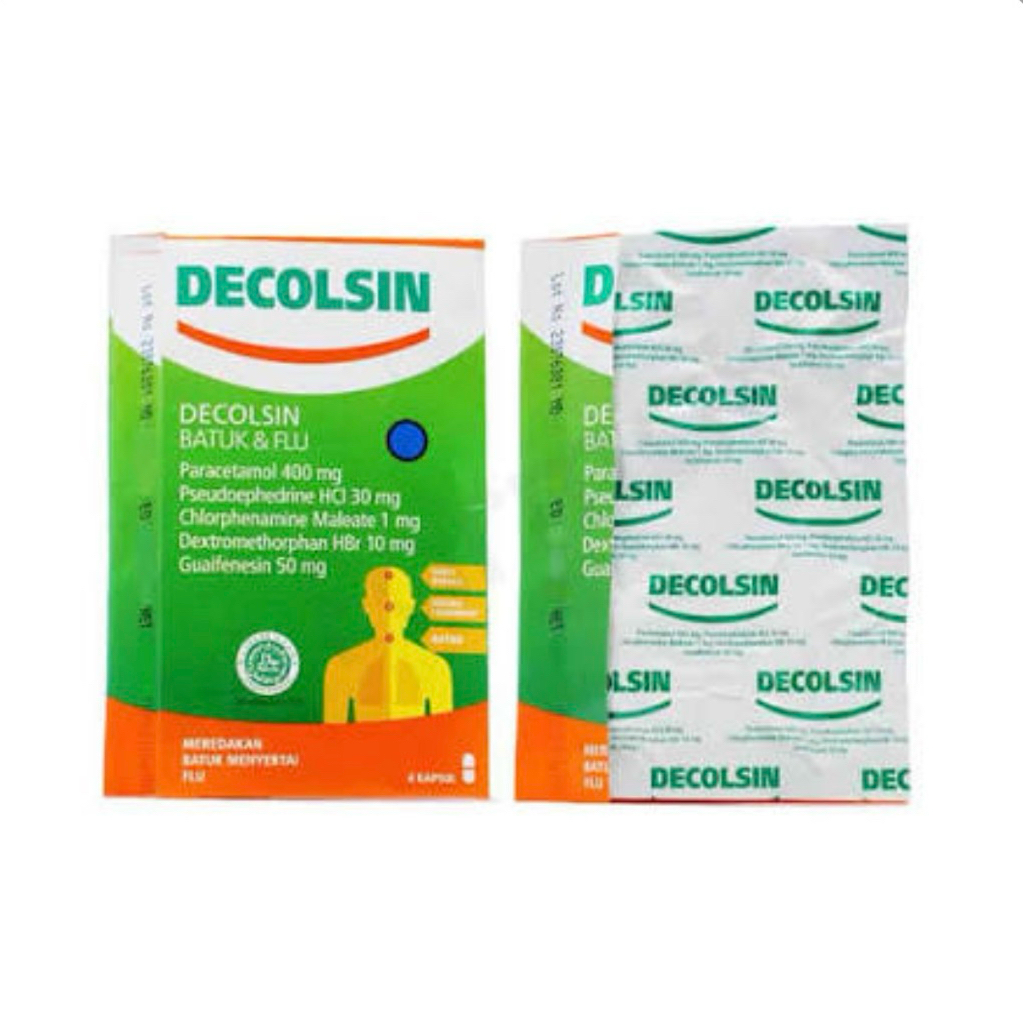 Decolsin 4 Kapsul - Obat Flu dan Demam dengan Paracetamol, Chlorpheniramine, Dextromethorphan