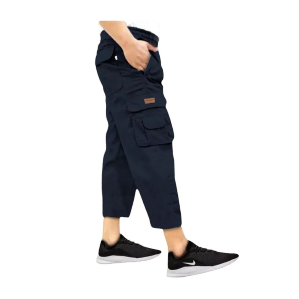 Celana Sirwal Tempur Cargo HITAM JUMBO Dewasa dengan Bahan Katun Drill Lembut dan Adem