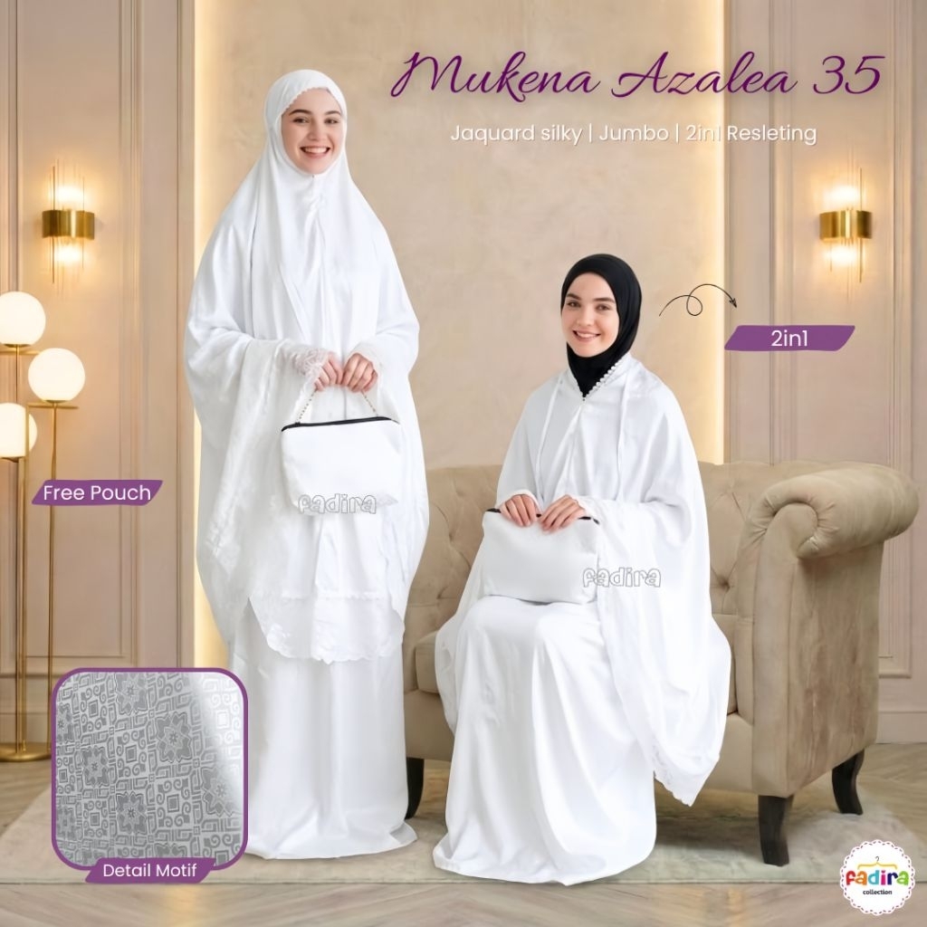 Mukena Azalea / Mukena Premium Seserahan/Mukena Silk Armany/Mukena Silk Jumbo/Mukena Mewah/Mukena Re
