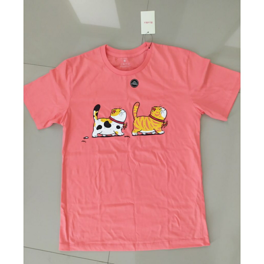BARU KAOS ATASAN WANITA PINK SALEM CAT