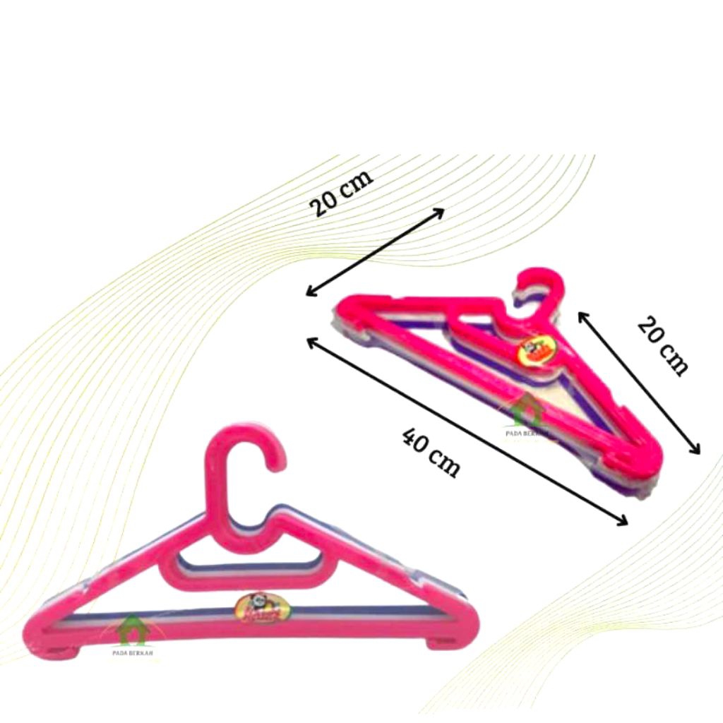 Gantungan Baju Plastik /Hanger Warna happy Panda(12 Pcs)
