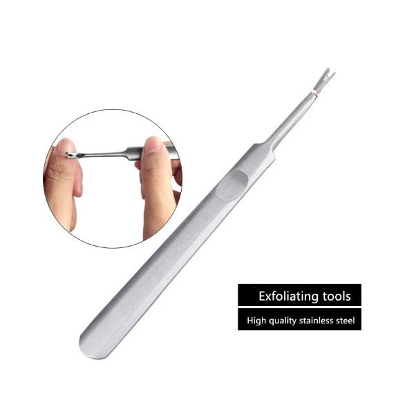 Manicure cuticle fork kutikula remover kulit lidah ular pedicure stainless steel