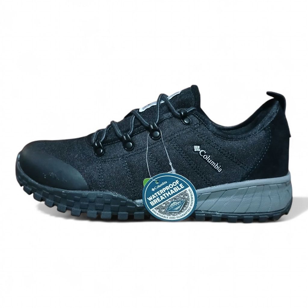 Sepatu Outdoor Columbia Hiking Low Waterproof Black Grey Series Size 41,42