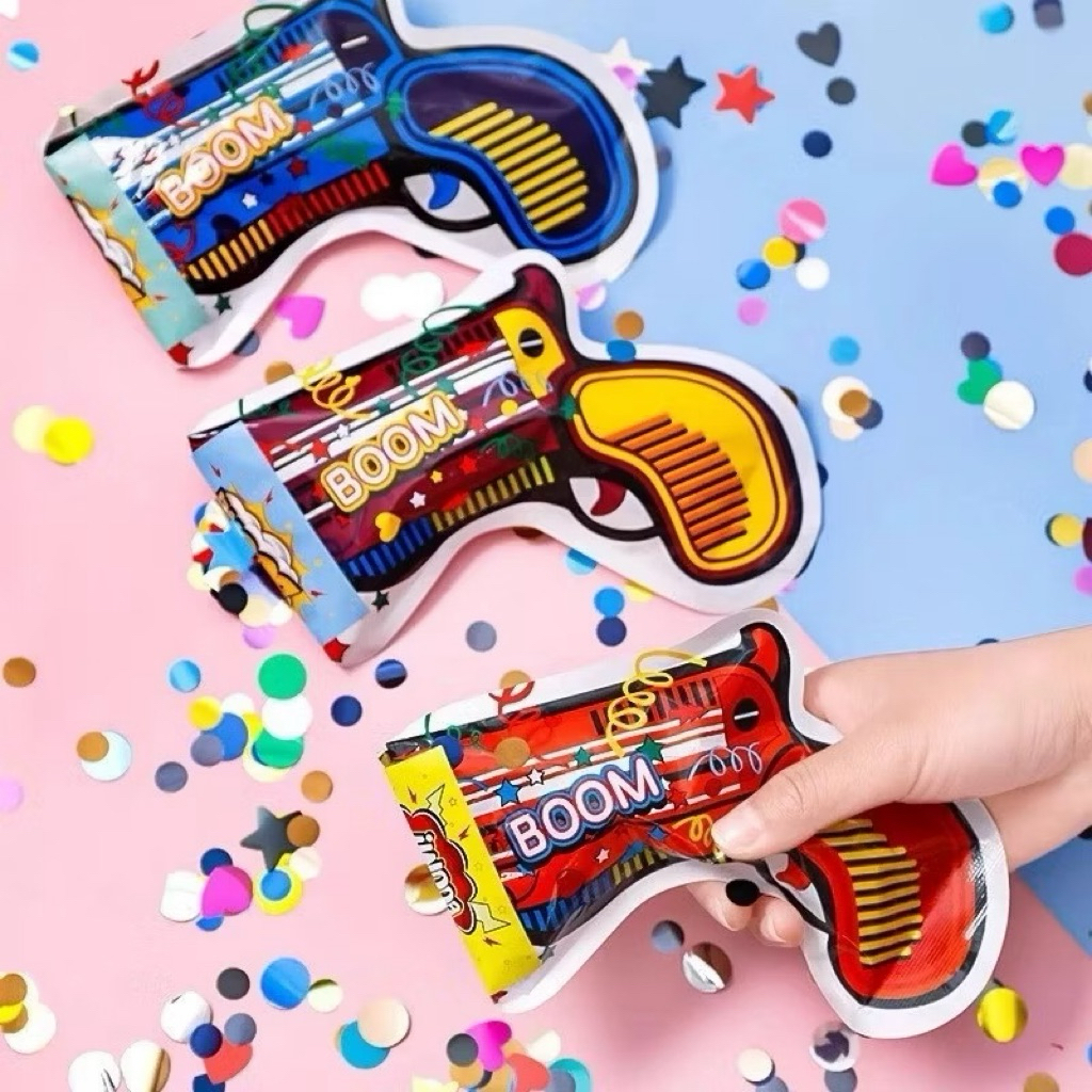 Confetti Party Popper Mini Model Pistol / Confetti Gun / Pistol Confetti Warna Mix
