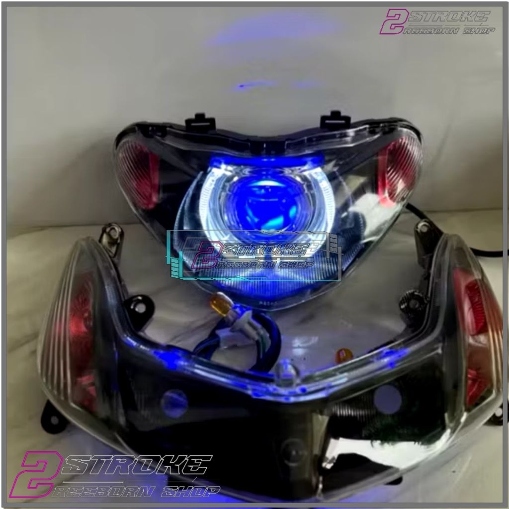 Lampu biled mio new smile dan sein depan smooke merah lampu depan biled proji 4,5In set sein depan s