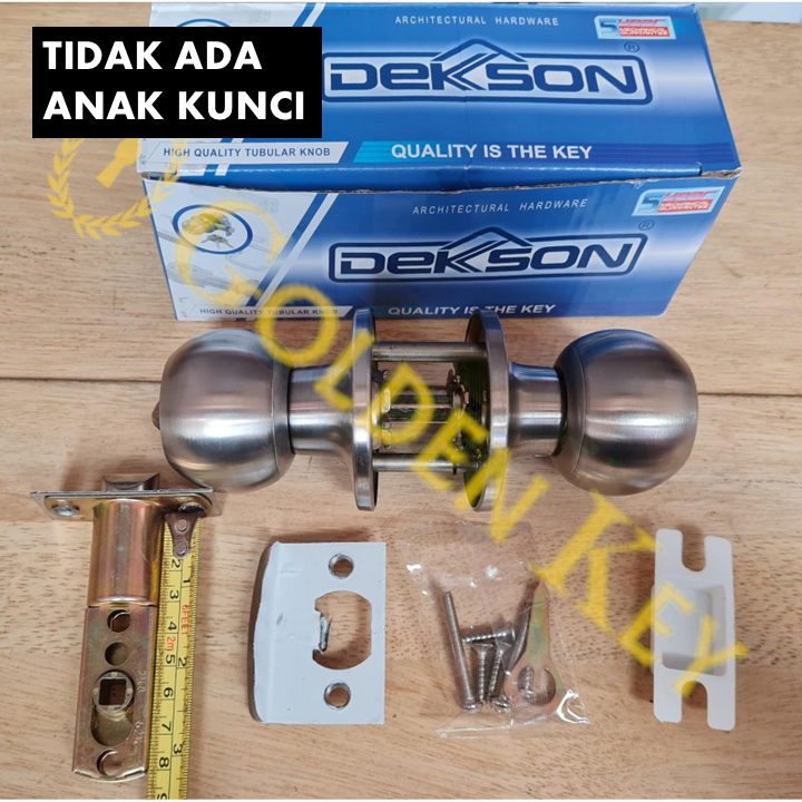 Kunci Bulat Pintu WC Kamar Mandi Dekkson Dekson KCBL T9587 BK SSS Handle Knob T 9587