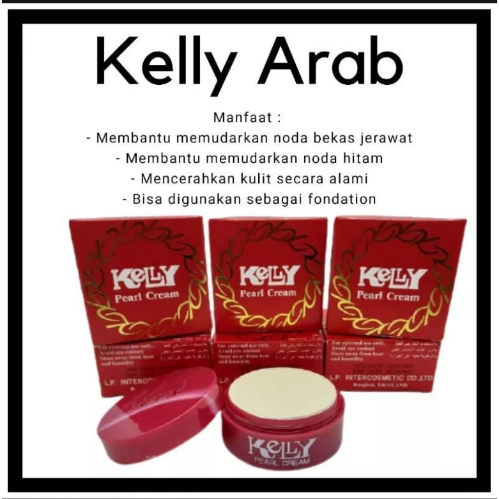 KELLY Arab Cream Memutihkan Wajah Menghilangkan Flek Jerawat Beeswax Vitamin E