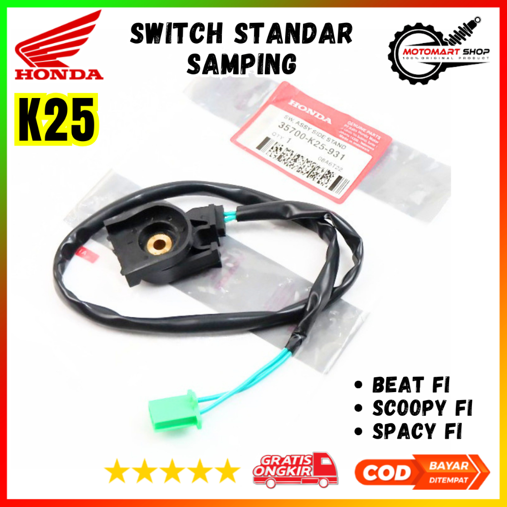 Switch Standar Samping Honda Beat FI / Switch Standar Scoopy FI / Switch Spacy FI - 35700-K25-931