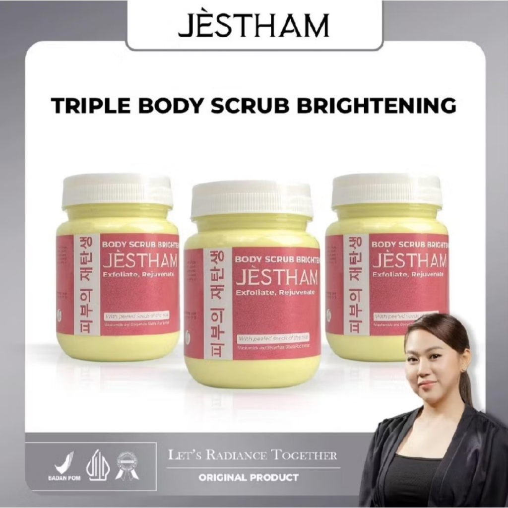 Jestham Paket Triple New Body Scrub Brightening jestham body scrub