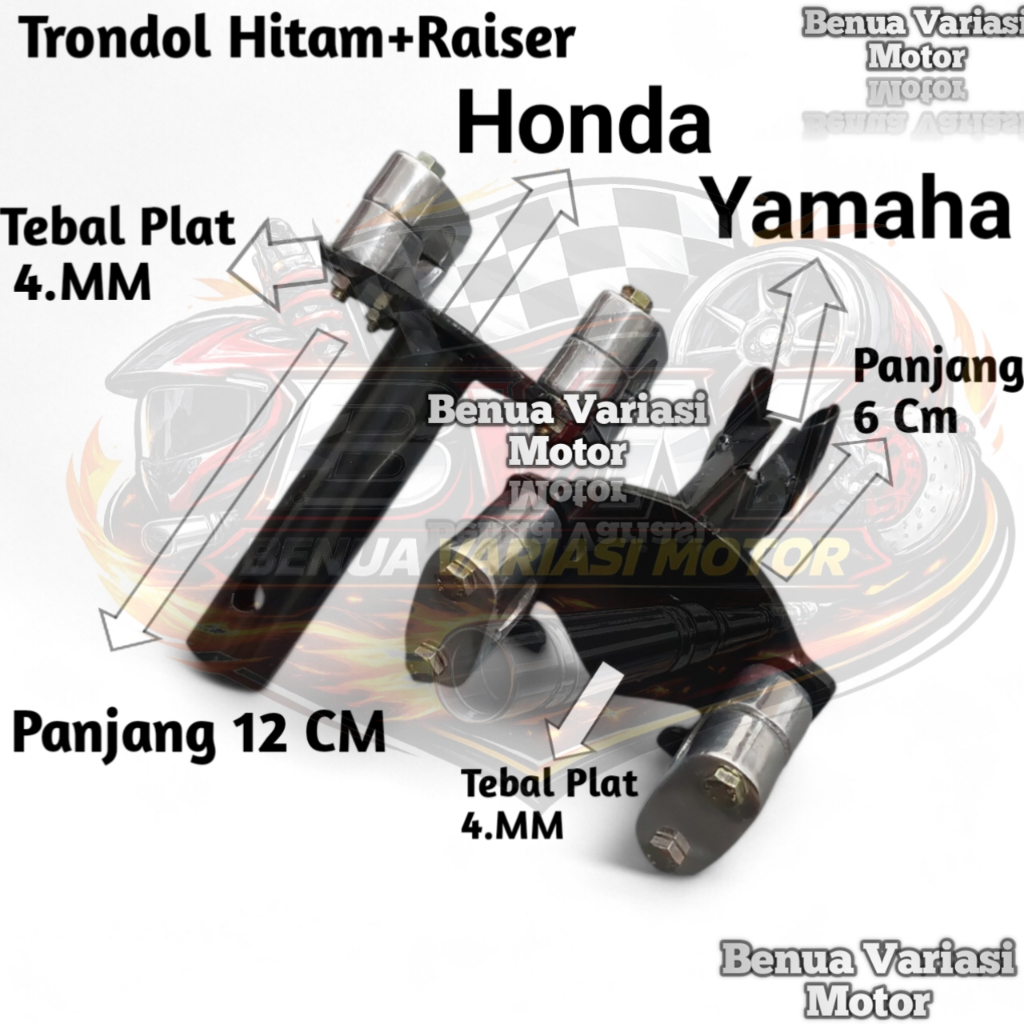 Adaptor Stang Atau Dudukan Stang Plus Raiser Chrome Cocok Untuk Motor Vario Beat Supra Vega Jupiter 