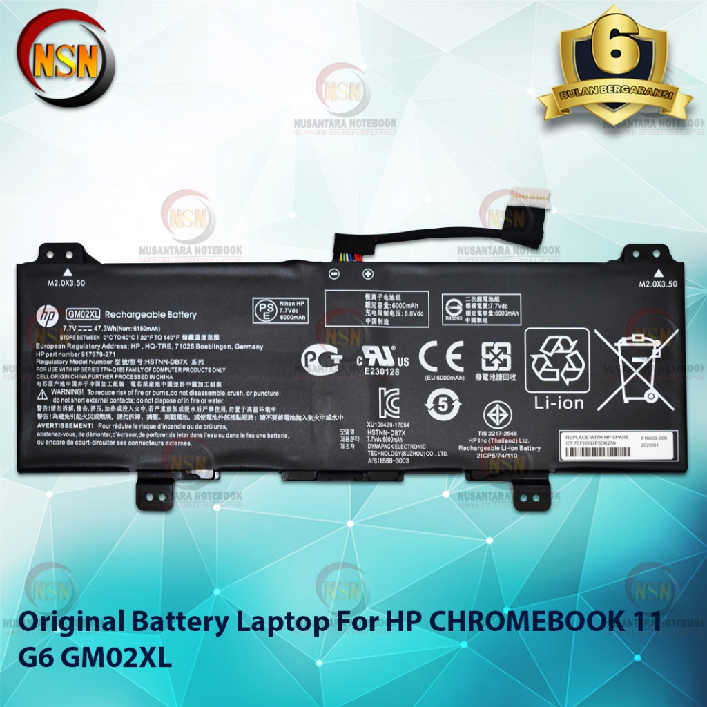 Baterai Original Laptop HP CHROMEBOOK 11A G8 14 G6 GH02XL