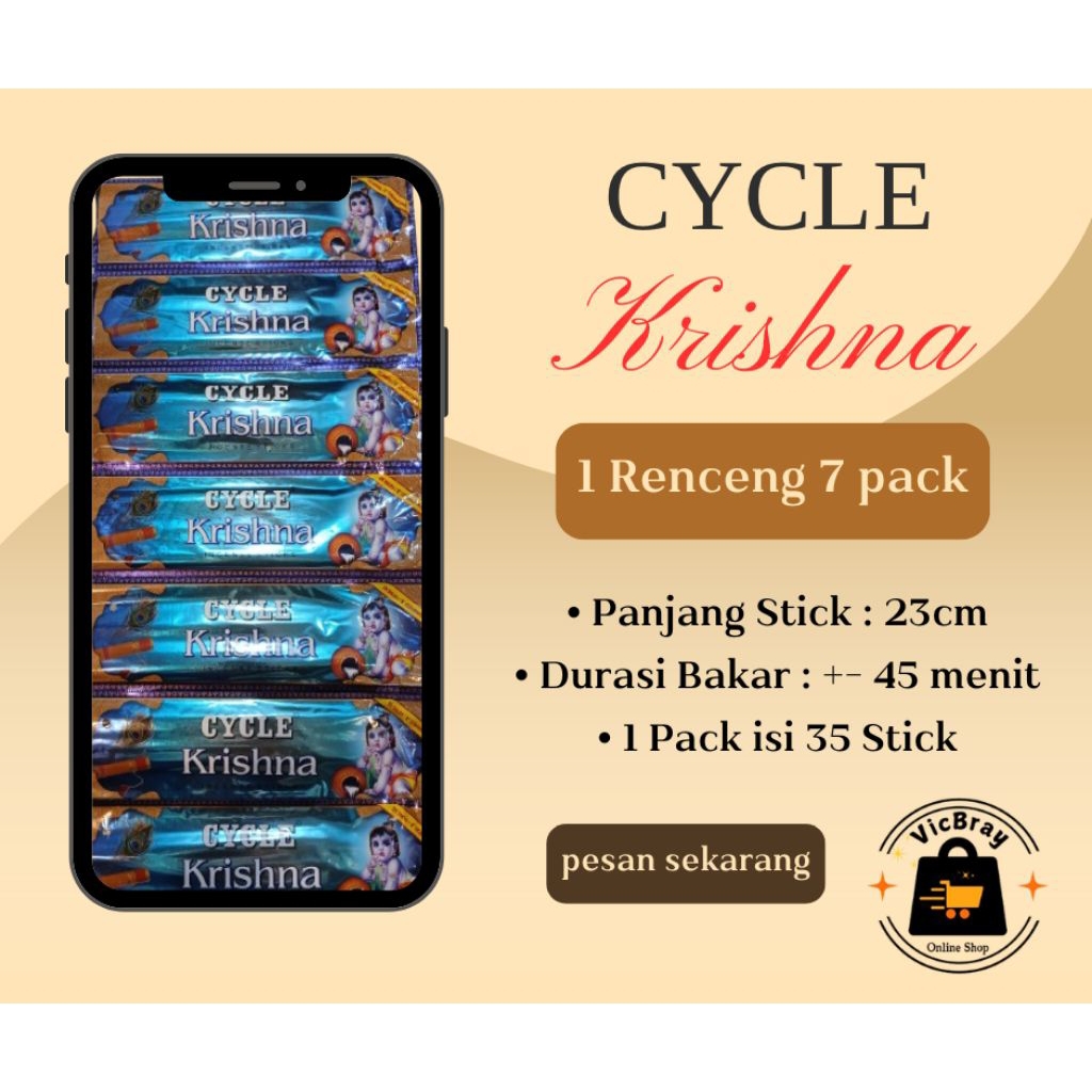 Dupa Cycle renteng 7 pack Krishna aroma kuat