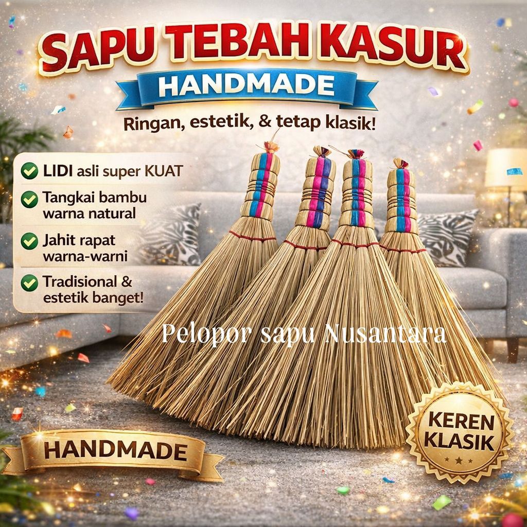 Sapu Lidi Tebah Kasur/ Sofa Mini Premium Tebal Awet & Kuat
