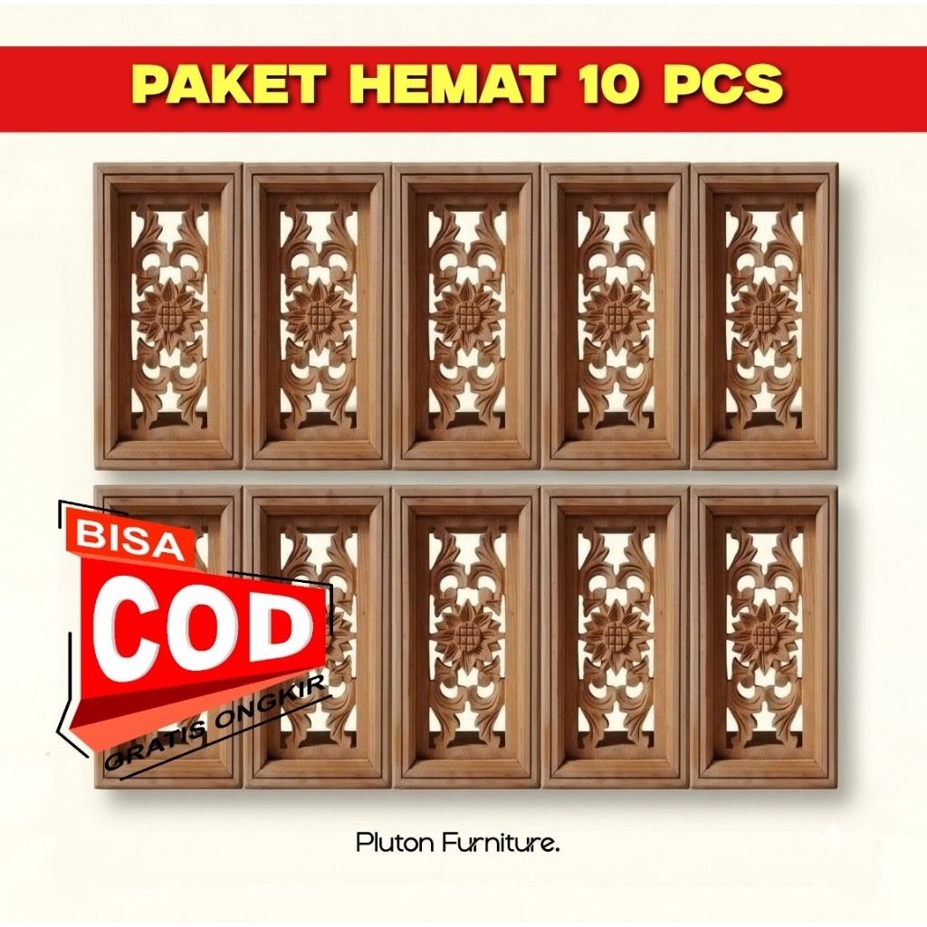 PLUTON - Loster kayu jati Roster untuk ventilasi udara rumah untuk angin-angin udara rumah agar seju