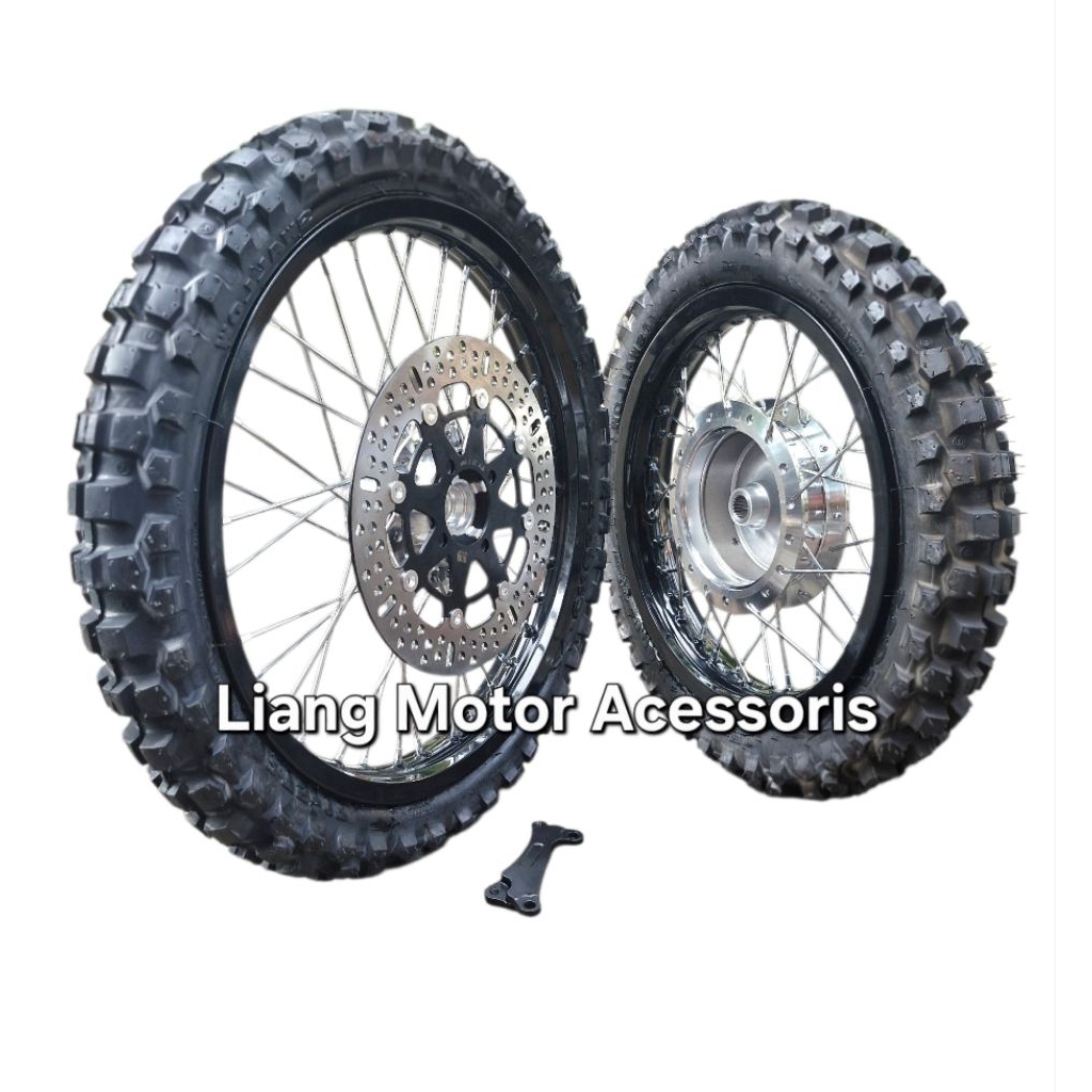 Sepaket Velg Custom Trail Cross Ring 17 Depan Ring 14 Belakang Plus Ban - Beat Street / Vario 125 St