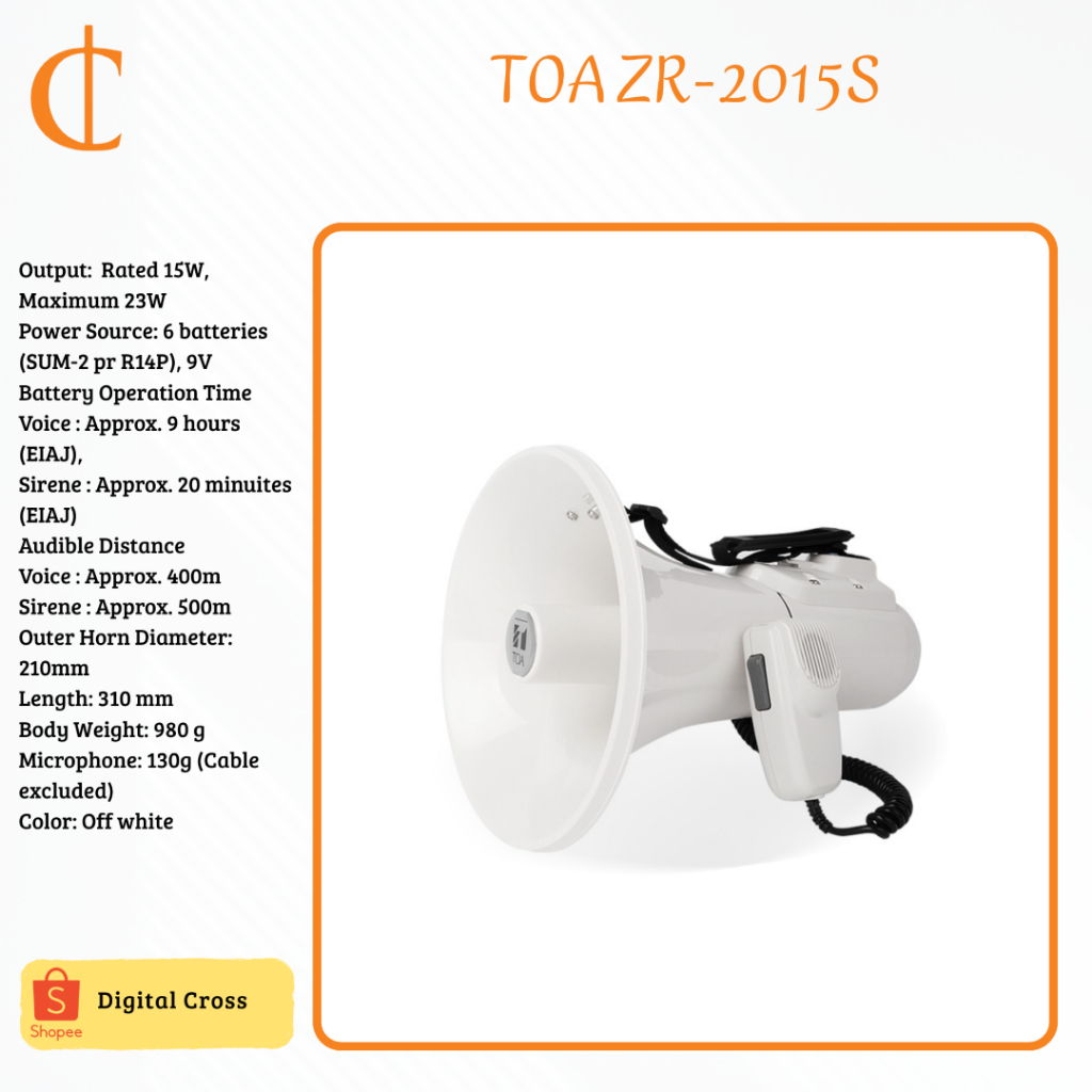 MEGAPHONE TOA ZR-2015S TOA ZR2015S