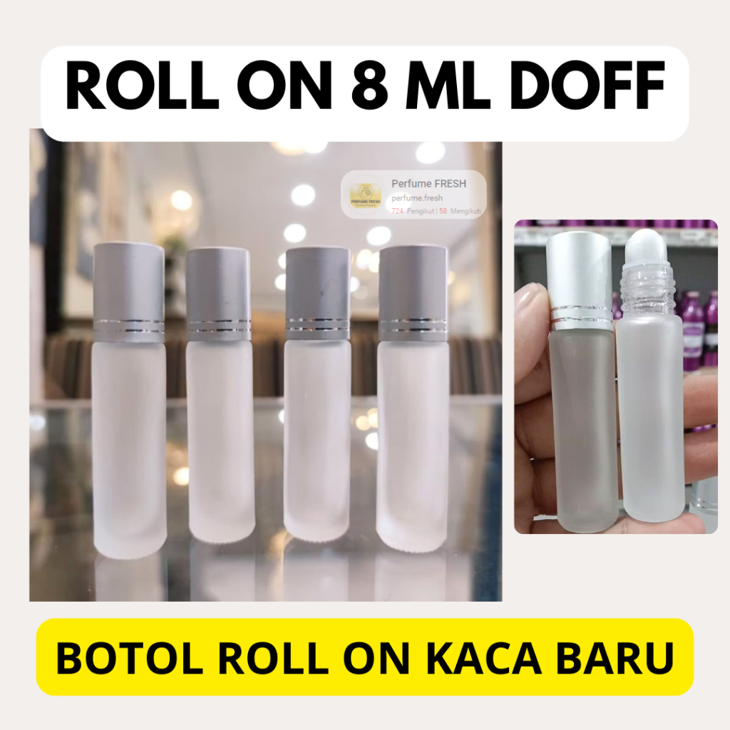 ROLL ON 8 ML DOFF BARU Botol Parfum SAMPLE Arabian - BOTOL KOSONG ROLL ON DOFF SILVER 8ML BOTOL PARF