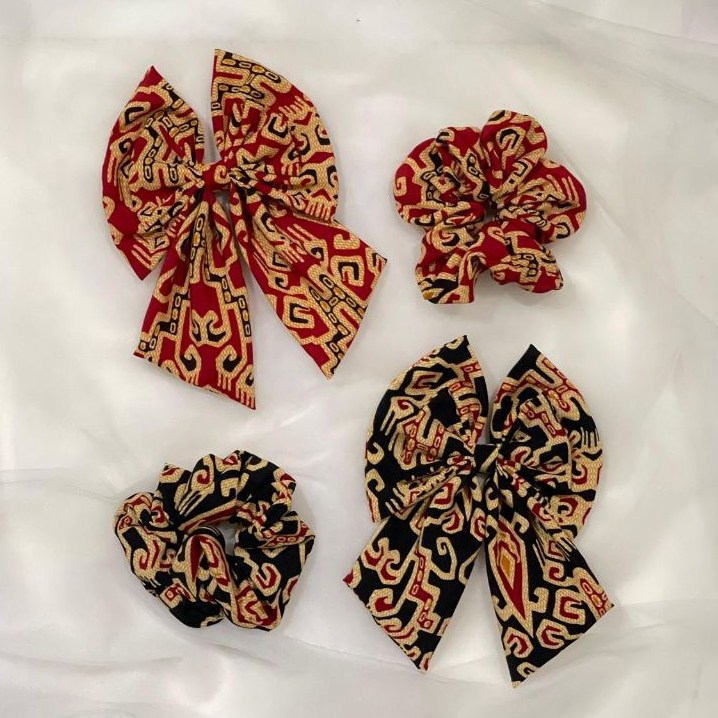 Batik Motif Scrunchie & Pita P1