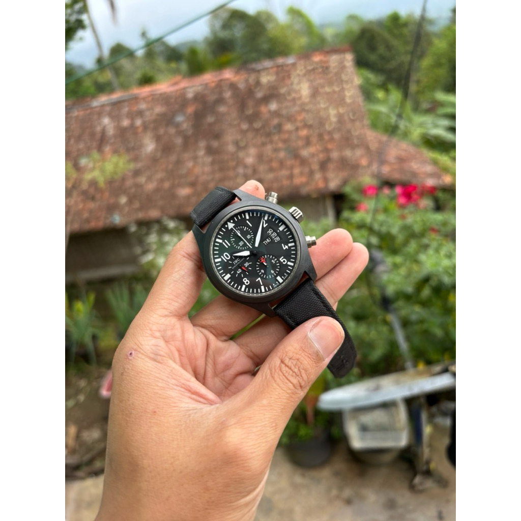 Jam tangan pria IWC top gun automatic 7750