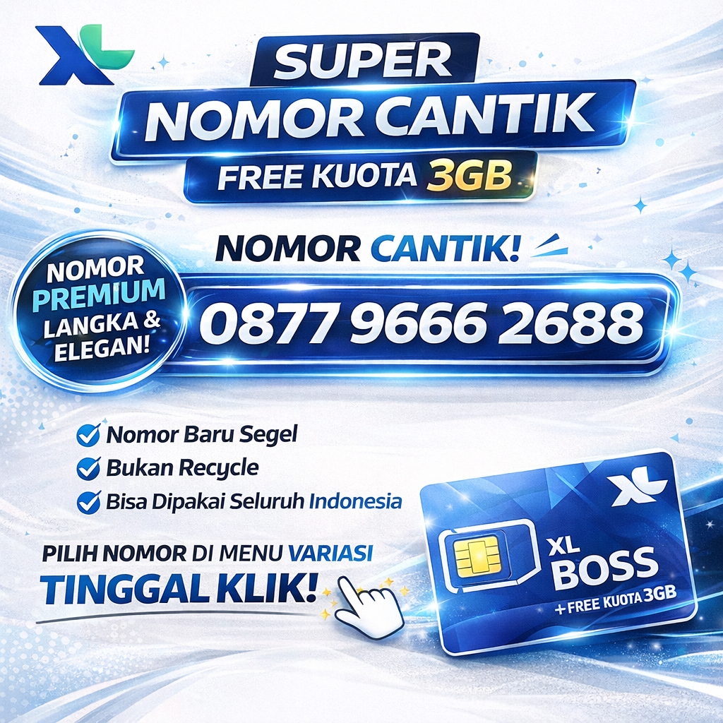 Kartu Perdana XL Nomor Cantik Segel Bonus Kuota 3GB 4G 5G