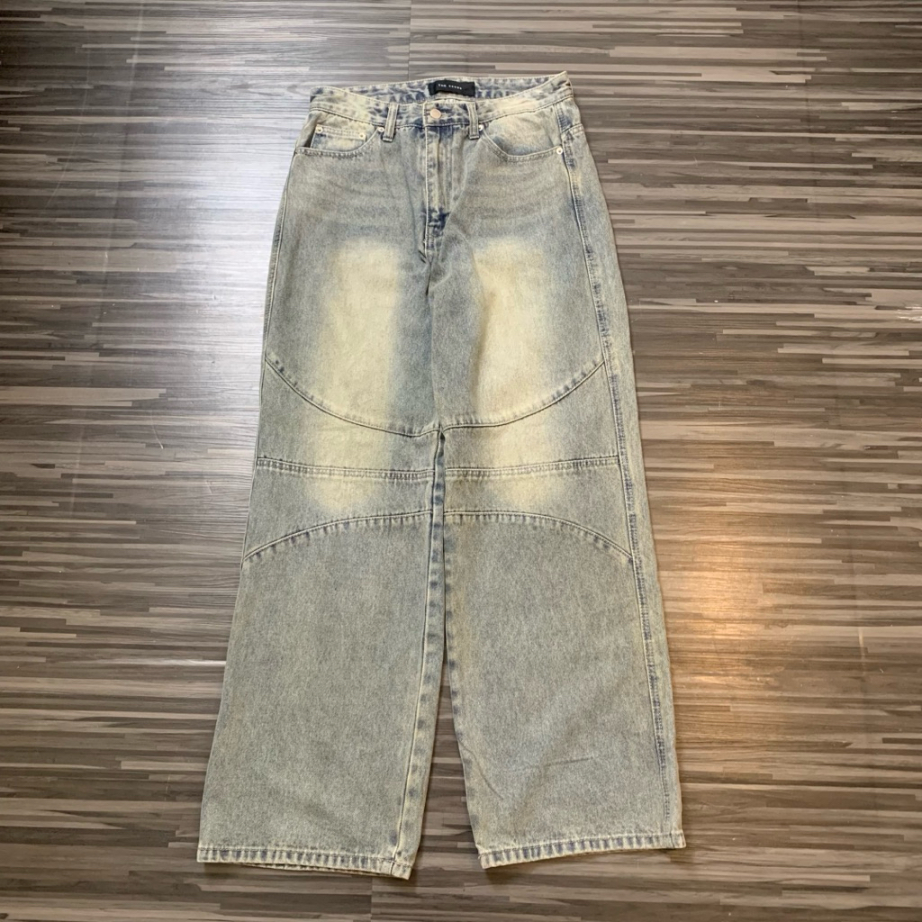 celana panjang baggy jeans denim pants vintage jeans washed The cross second original pecah pola