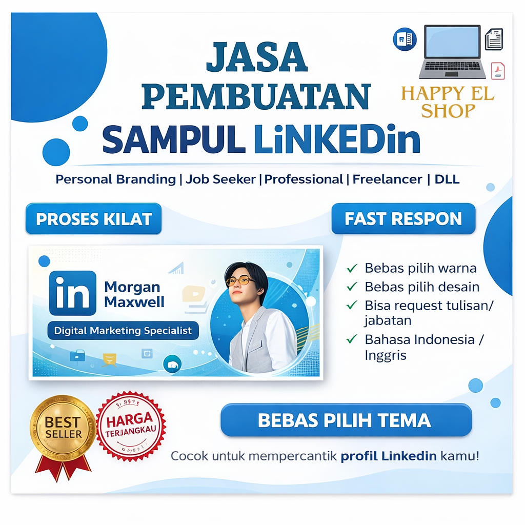 Jasa Desain Sampul LinkedIn Profesional | Banner LinkedIn Custom | Cover Profile LinkedIn Estetik & 