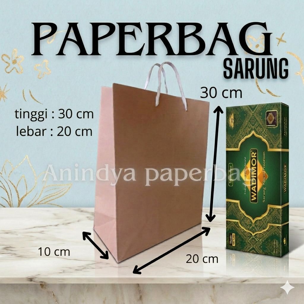 (HARGA 12 PCS)Paperbag 20x10x30