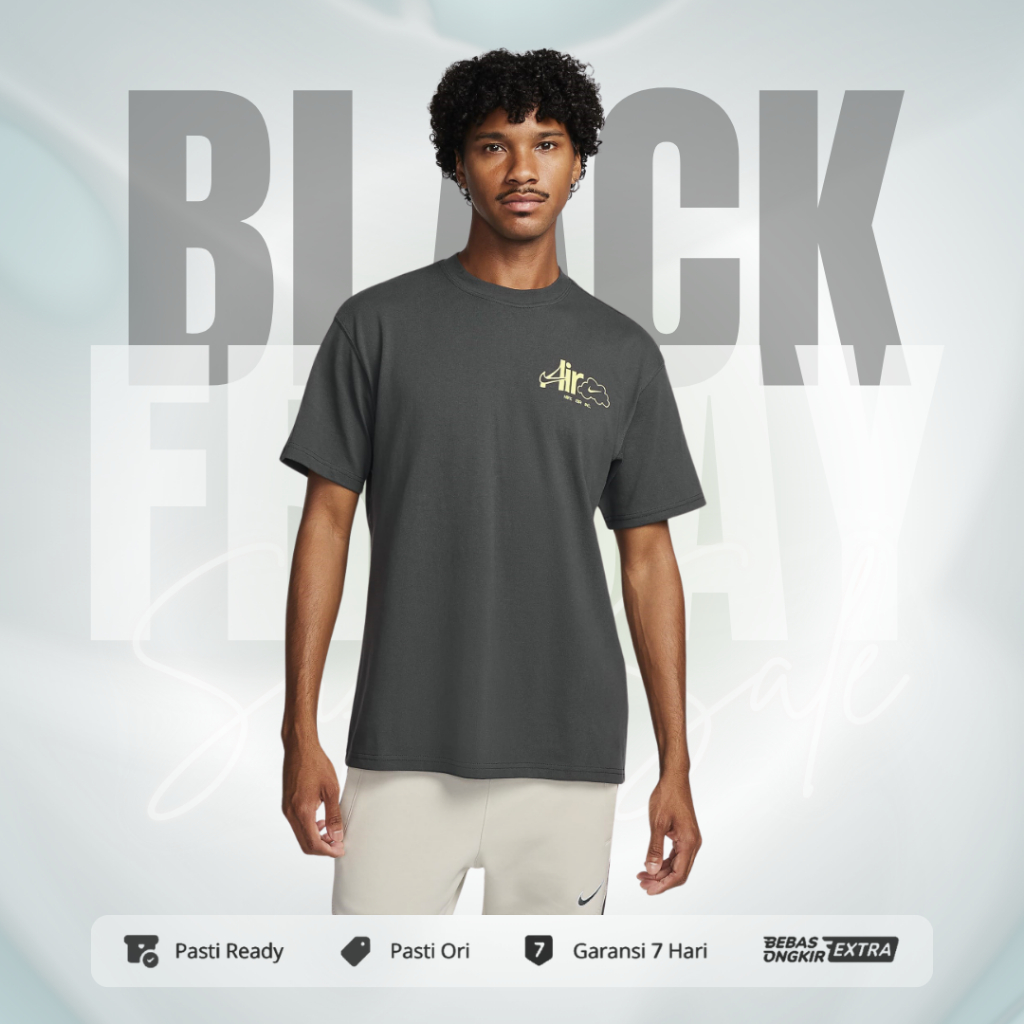 Kaos Nike Pria Sportswear Nike Max90 T-Shirt - Anthracite FJ1086