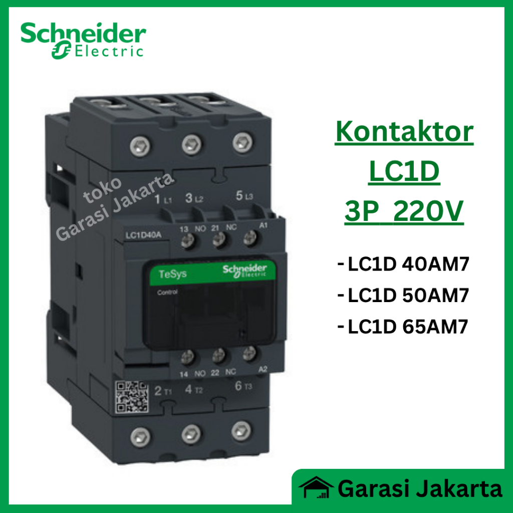 Schneider Kontaktor 3P LC1D40AM7 LC1D50AM7 LC1D65AM7 contactor