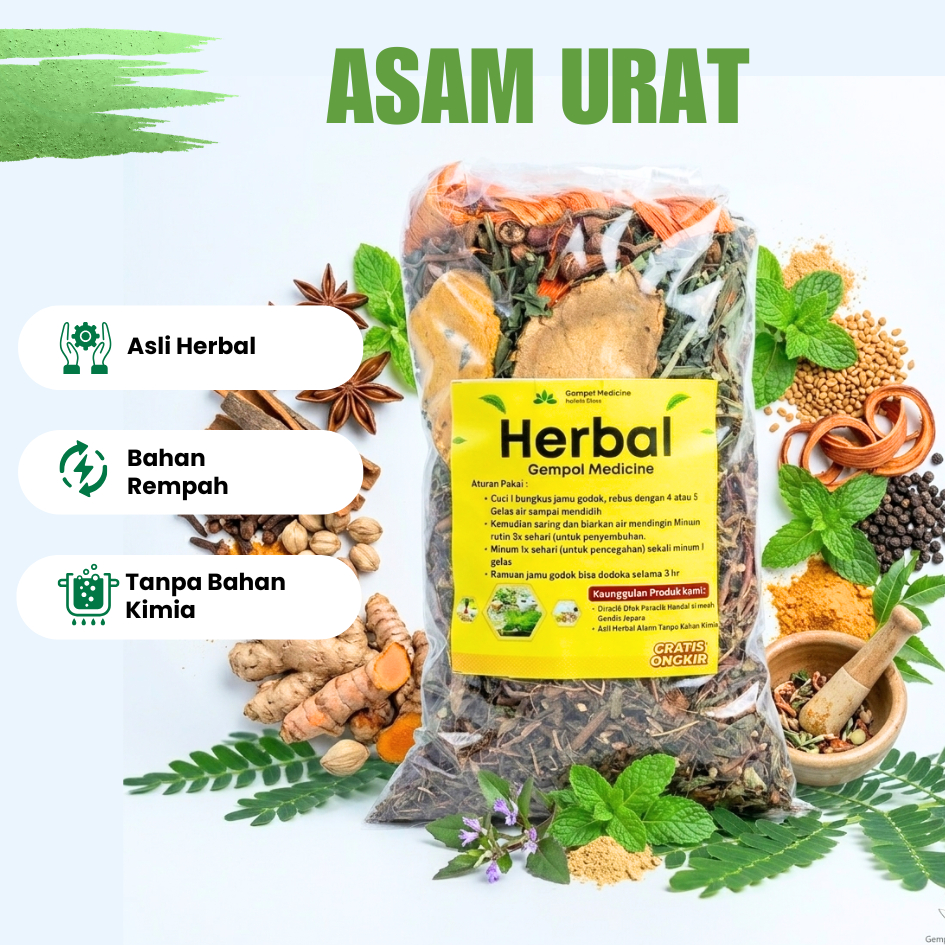 JAMU HERBAL ASAM URAT PALING AMPUH / MENGOBATI ASAM URAT BERBAHAYA
