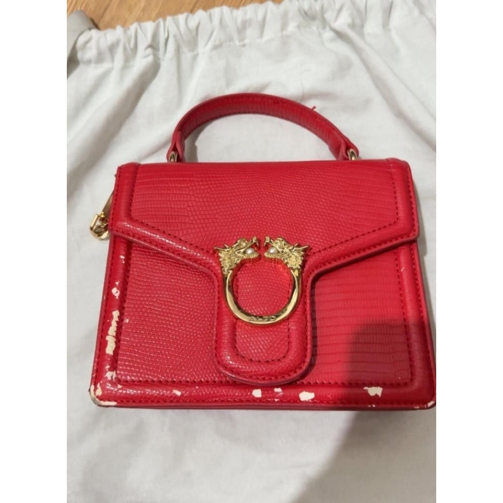 Aldo Red Mini Top Handle Bag - Preloved