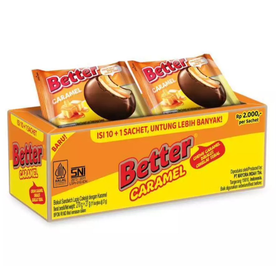 Better BIscuit Bersalut Caramel 1 Box Isi 10 pcs
