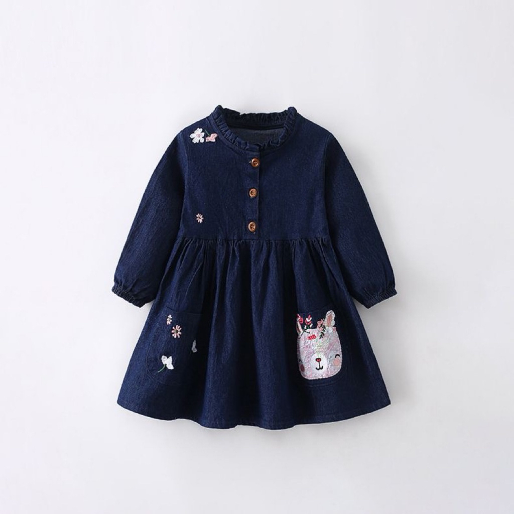 DRESS DENIM KELINCI LITTLE MAVEN