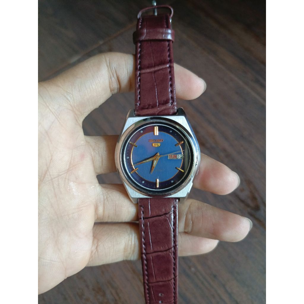 Jam Tangan Seiko 5 Vintage 7009 Blue Dial