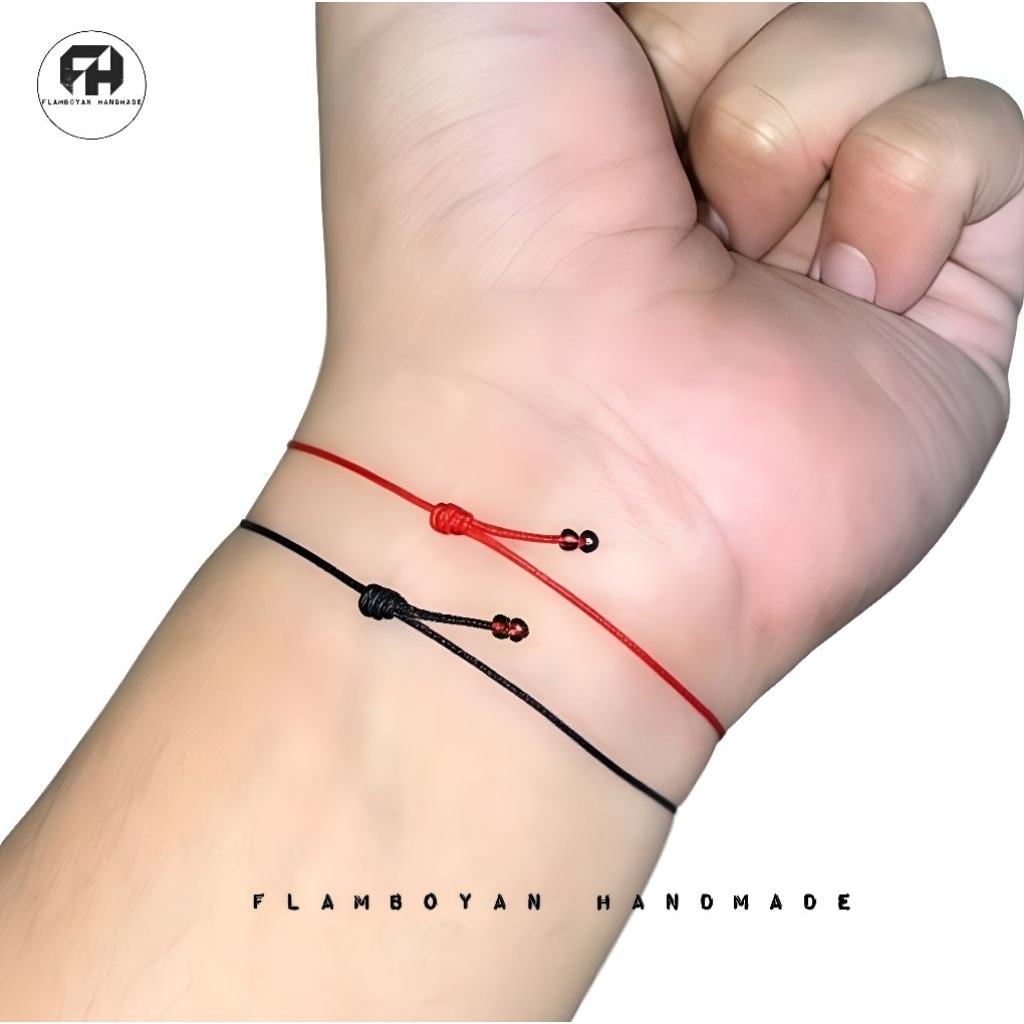 Gelang hitam polos tipis premium 0,5 mm, gelang hitam polos, gelang merah polos, gelang couple, gela