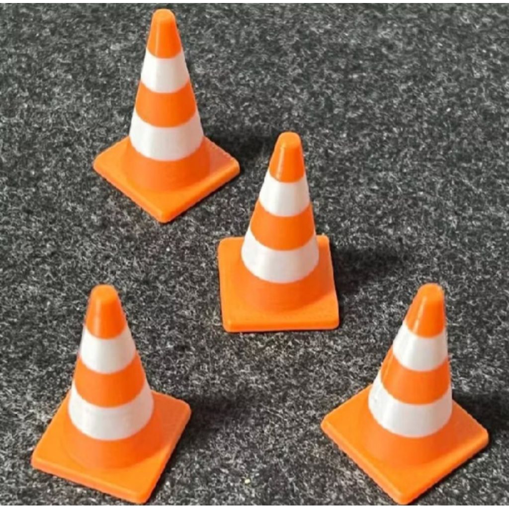 maket cone jalan raya miniatur diorama kerucut lalu lintas 3 warna
