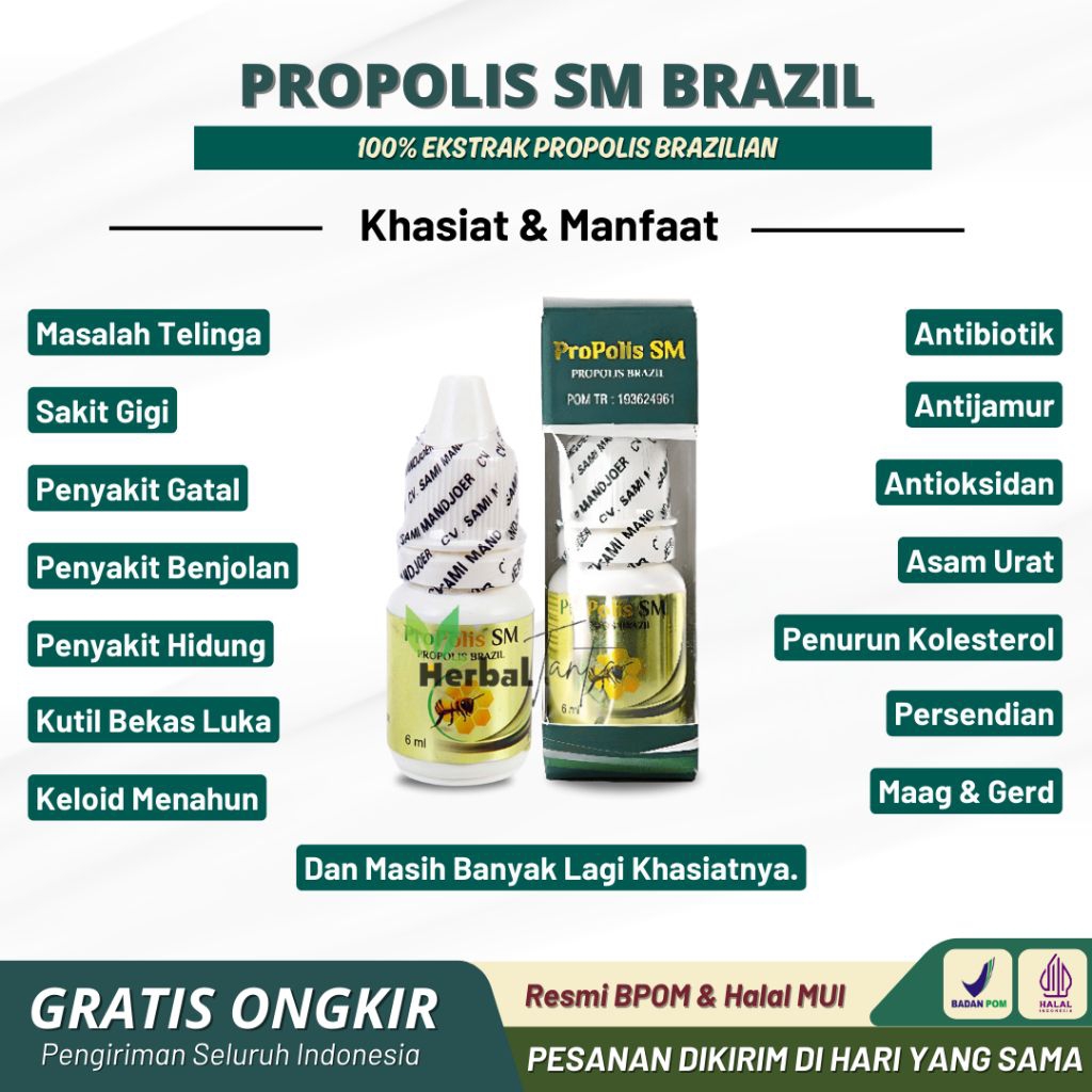 PROPOLIS SM | SM PROPOLIS | 100 % EKSTRAK PROPOLIS BRAZILIAN | 100 % PRODUK ORIGINAL | 100 % TANPA E
