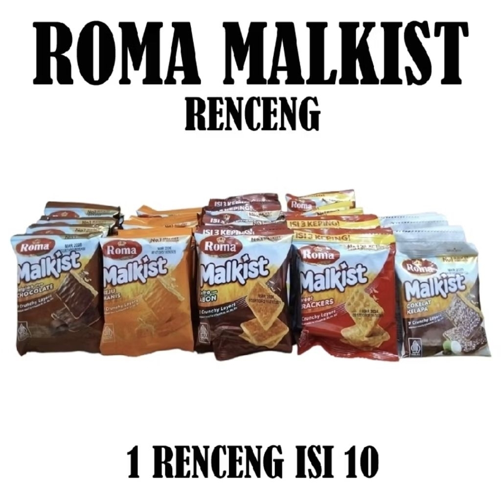Biskuit Roma Malkist Renceng isi 10 bungkus