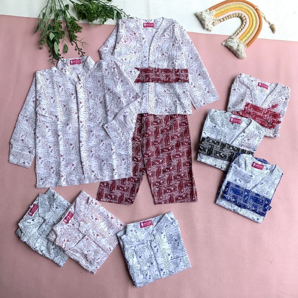 Setelan Kebaya Celana Geranna Couple Cewek Cowok Lengan Panjang Bahan katun Model Cantik