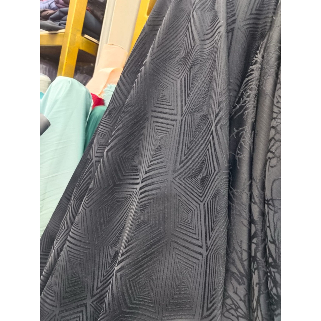 BAHAN JAC BLACK MOTIF/BAHAN BAGUS DAN SANGAT ELEGAN/BISA BUAT GAMIS MUSLIMAH DAN MUKENA/HARGA SETENG