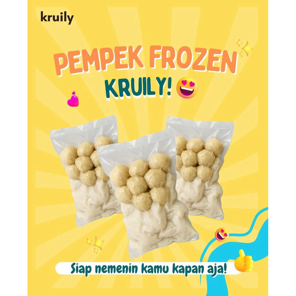 Pempek Mini Isi 50 pcs Ikan Ekor Kuning Gurih Kenyal + Cuko Kental Khas