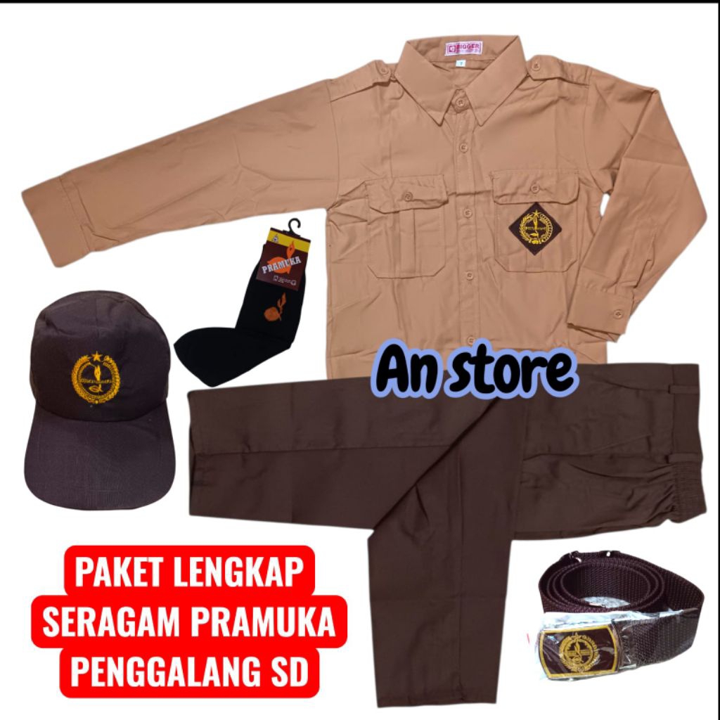 Seragam pramuka penggalang sd laki laki,Celana  pramuka PDL sd laki laki,Baju pramuka sd
