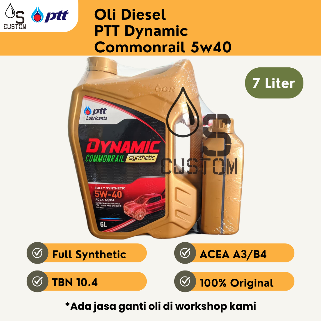 Oli Diesel PTT Dynamic 5w40 7L ACEA A3 B4 Full Synthetic