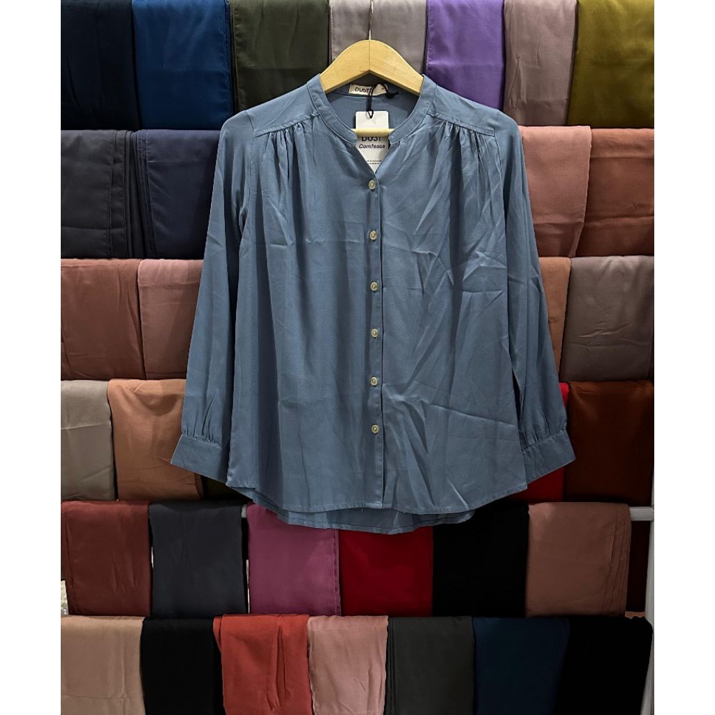 Blue Shirt - DUST, Pakaian Wanita