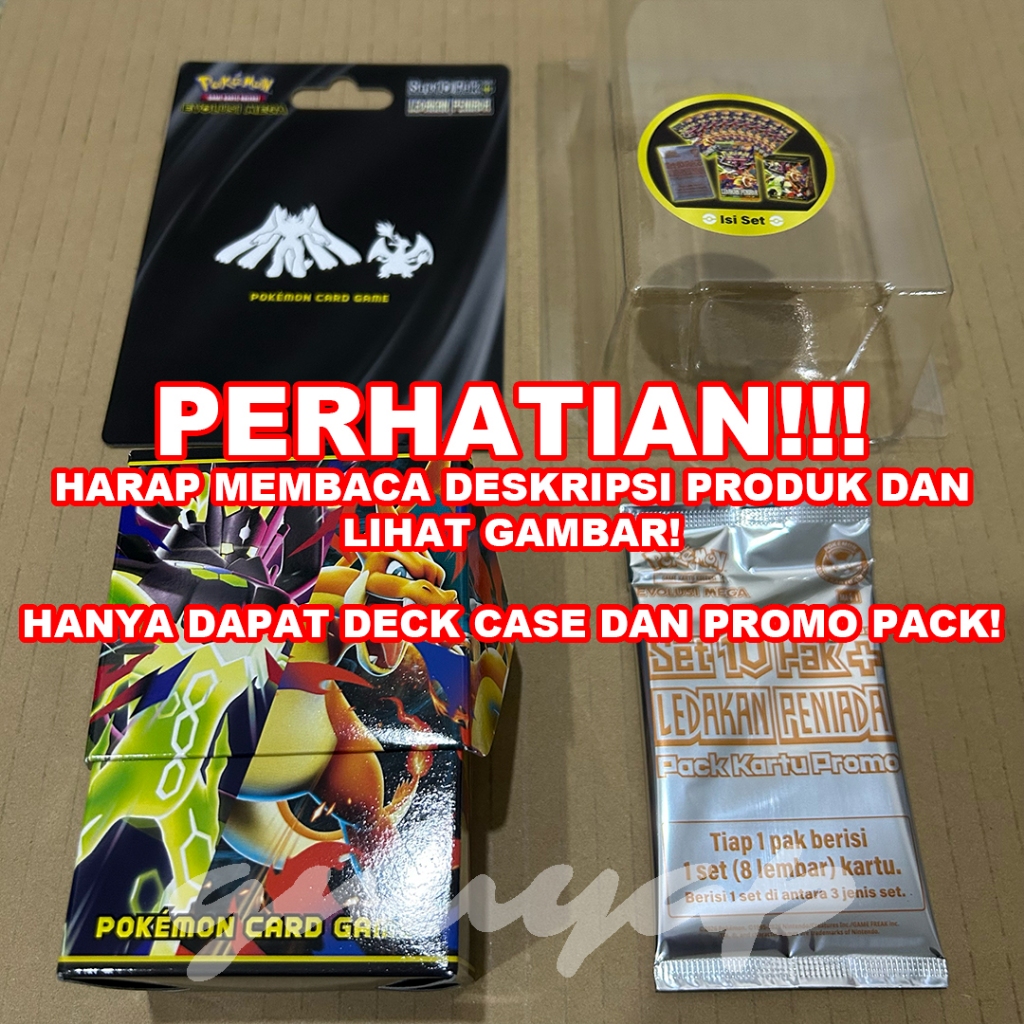 deck case and promo card only - set 10 pack plus + ledakan peniada MA4 booster pack pokemon tcg indo
