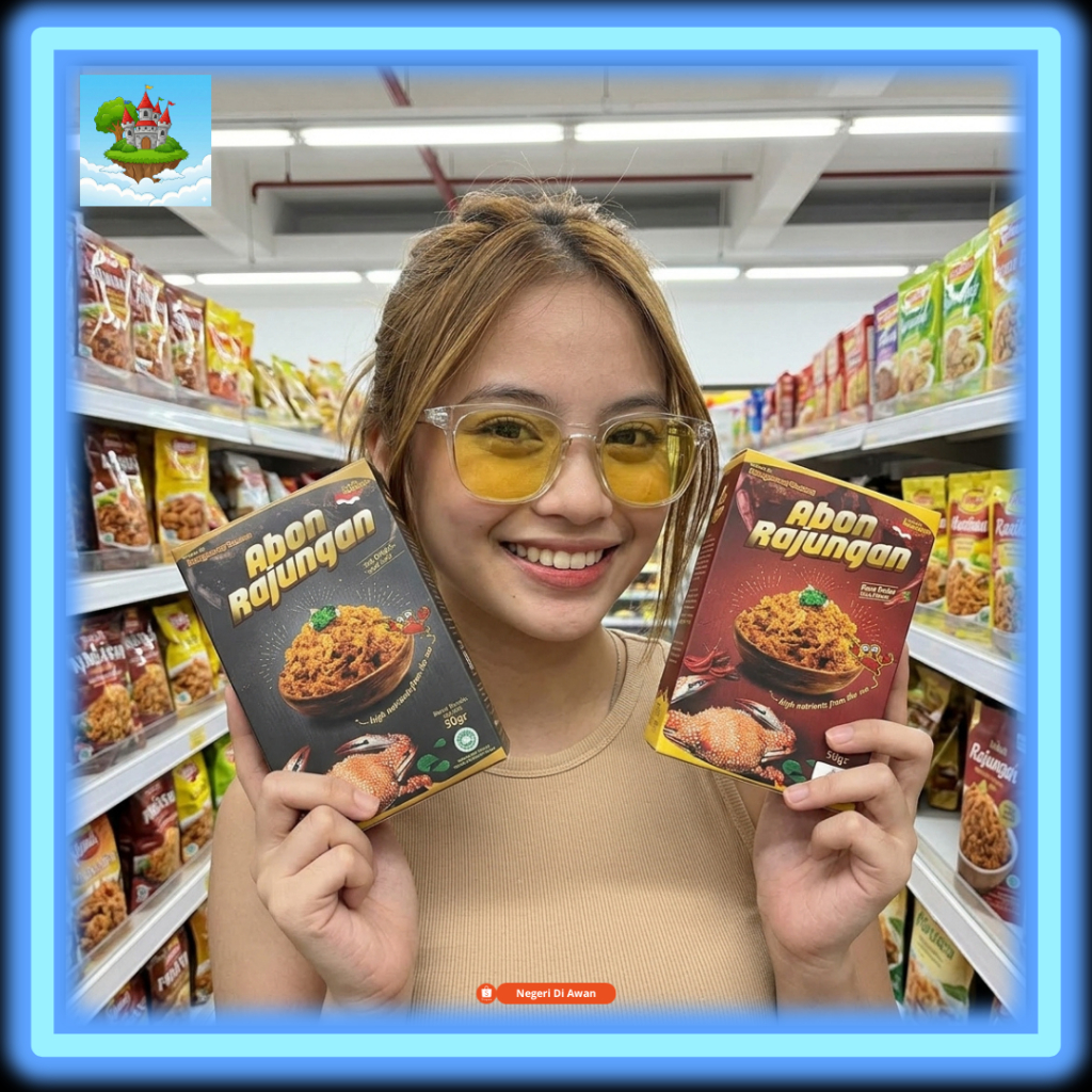 Abon Rajungan Khas Balikpapan Kampoeng Timoer 50g - Varian Original & Pedas - Tanpa Pengawet  - Oleh