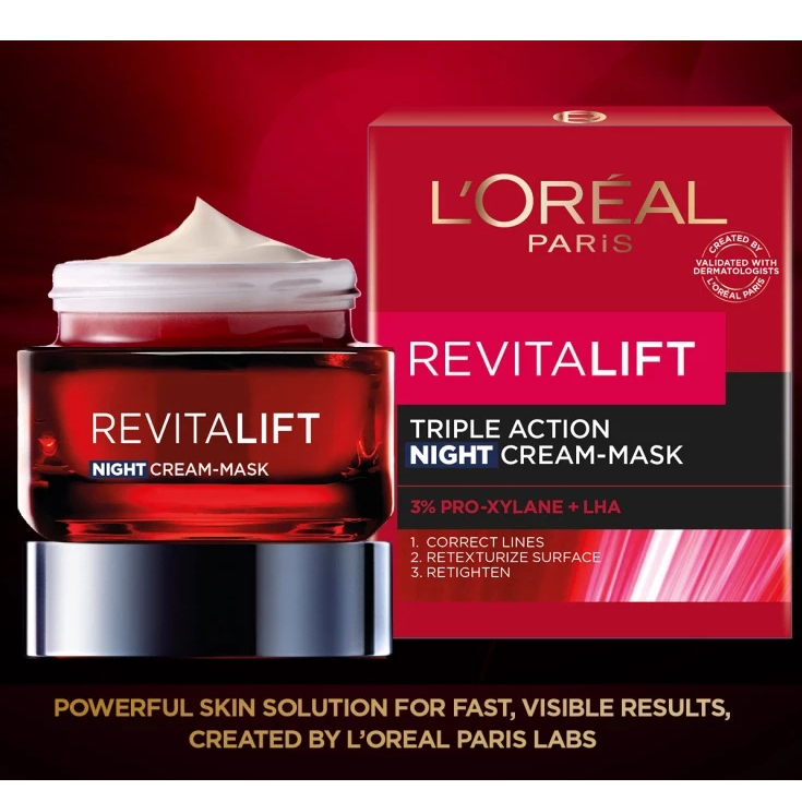 LOREAL PARIS REVITALIFT TRIPLE ACTION NIGHT CREAM MASK 50ML