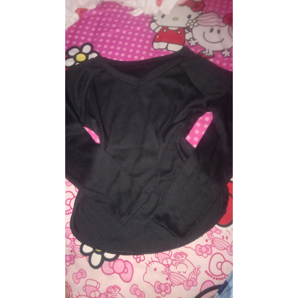 baju krop top hitam polos