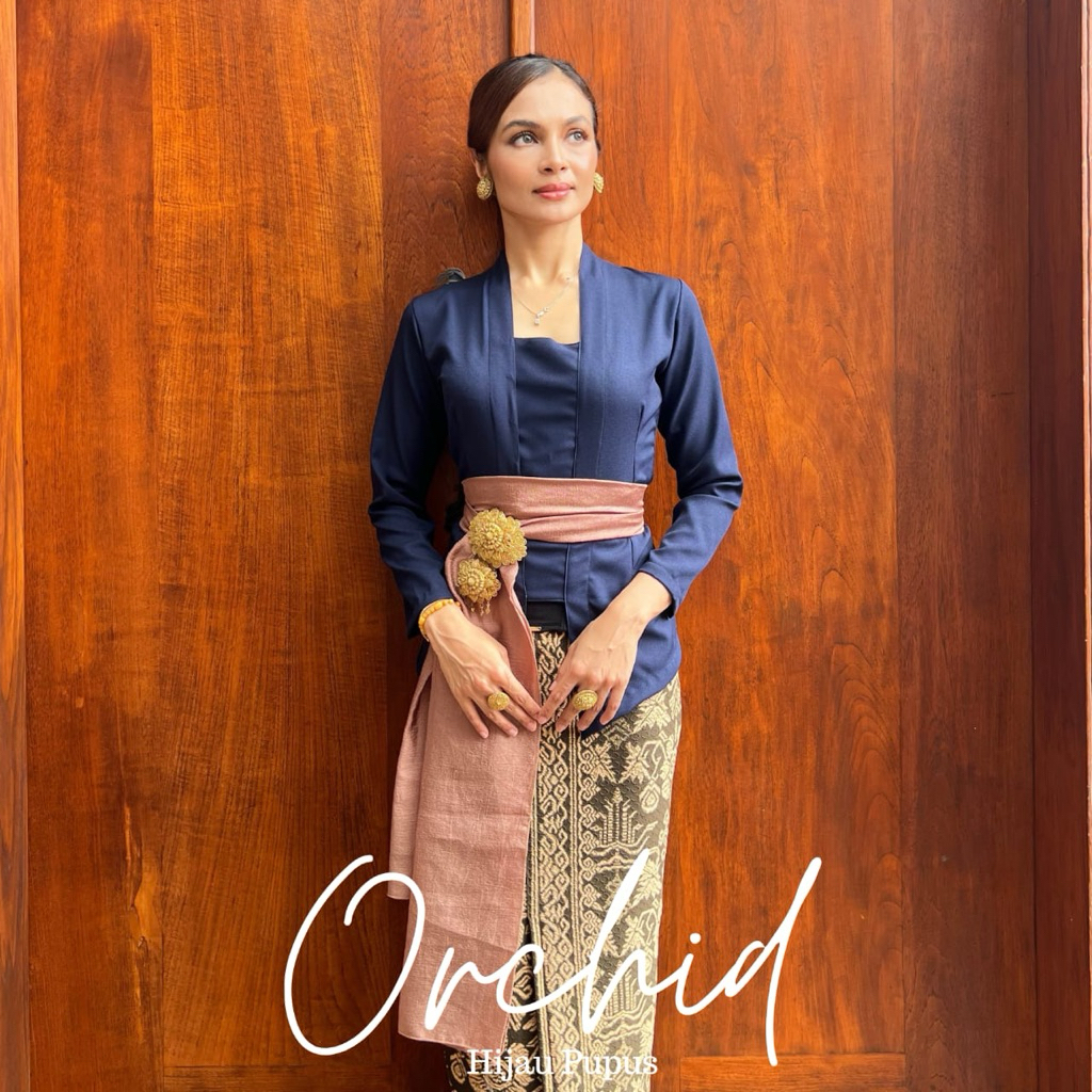 SETELAN KEBAYA BALI ORCHID CHIFON | SET KEBAYA KUTUBARU BALI LENGAN PANJANG | KEBAYA POLOS | KEBAYA 